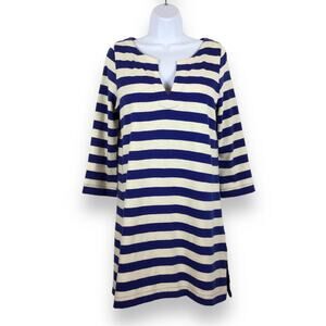 J. CREW Blue & White Striped Cotton Tunic Dress size S
